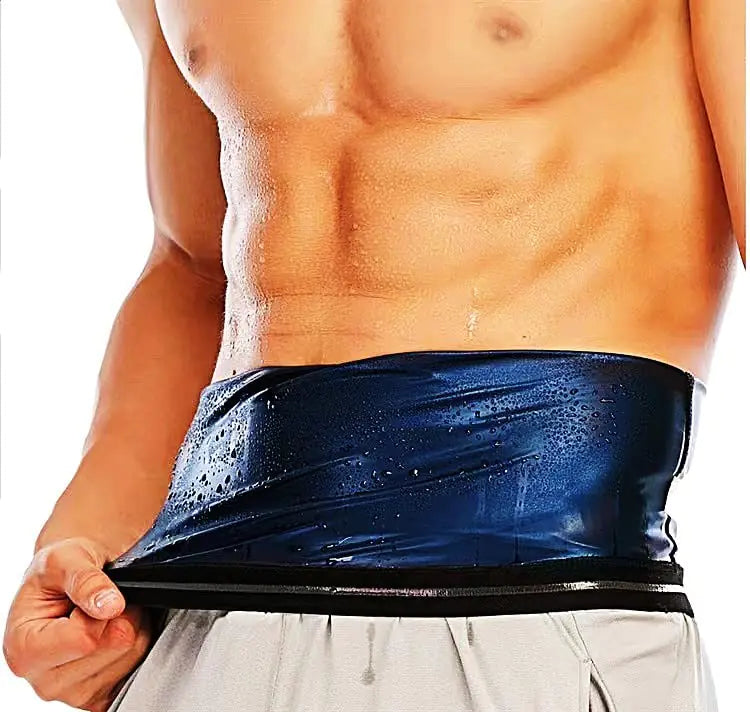 SLMLEES Sauna Suit Waist Trimmer for Men Waist Trainer Compression Belt Slimming Sweat Thermo Workout Tummy Control Shaper (Small/Medium)